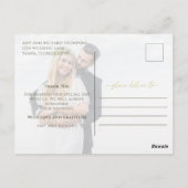 Goldene Kalligrafie-Skripte Modernes Einfaches Zwe Postkarte (Rückseite)