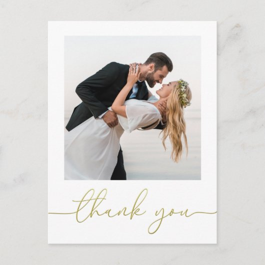 Goldene Kalligrafie-Skripte Modernes Einfaches Zwe Postkarte (Vorderseite)