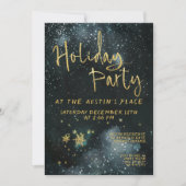 Goldene Kalligrafie Winternachtsfeier Einladung (Vorderseite)