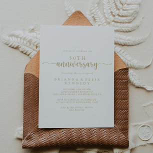 Goldene Kalligrafie zur 50. Hochzeitstag-Feier  Einladung
