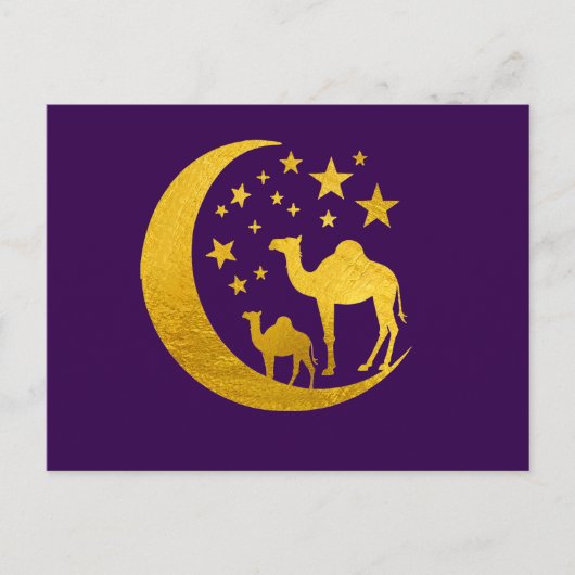 Goldene Kamele Postkarte (Vorderseite)