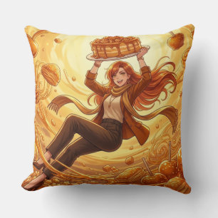 Goldene Karamell-Dessert-Fantasie Kissen