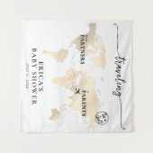 Goldene Karte für Reisen von Partnern zu Eltern Wandteppich (Vorderseite (Horizontal))