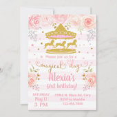 Goldene Karussell zum Geburtstag. Einladung (Vorderseite)