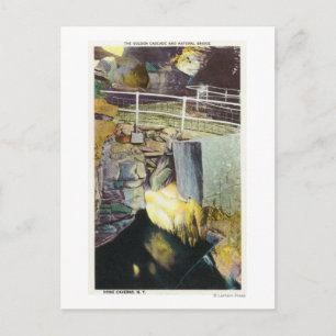 Goldene Kaskade und Aussicht auf die natürliche Br Postkarte