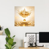 Goldene Kathedrale Flüssigkeitsspritzer Poster (Heimbüro)