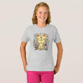 Goldene Katze | Eleganter Cat Art T - Shirt (Vorne ganz)