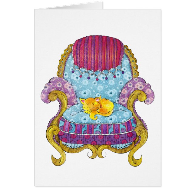 Goldene Katze im Stuhl (Vorne)