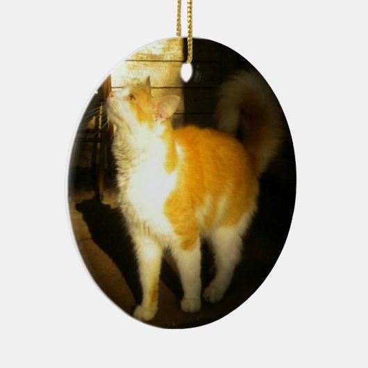 Goldene Katze Keramik Ornament (Rechts)