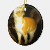 Goldene Katze Keramik Ornament (Links)