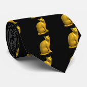 Goldene Katze Krawatte (Gerollt)
