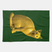Goldene Katze Küchentuch (Horizontal)
