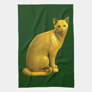Goldene Katze Küchentuch