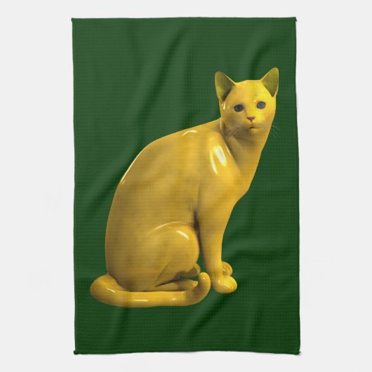 Goldene Katze Küchentuch (Vertikal)