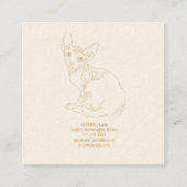 Goldene Katze Quadratische Visitenkarte (Rückseite)