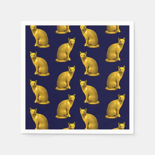 Goldene Katzen Serviette (Vorderseite)