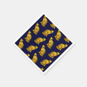 Goldene Katzen Serviette (Ecke)