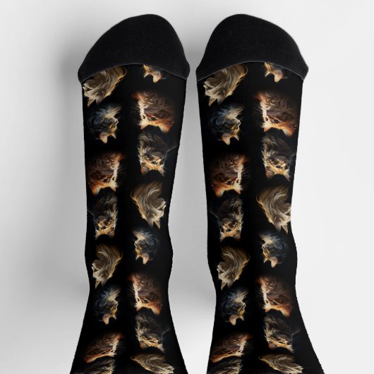 Goldene Katzen Socken (Oben)