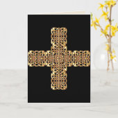 goldene keltische Crossgrüßkarte Karte (Gelbe Blume)