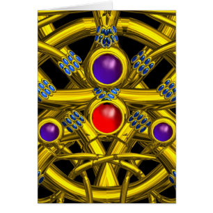 GOLDENE KELTISCHE KNOTEN MIT ZWEI DRACHEN