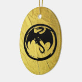 Goldene Keramik des Schwarzen Drachen Ornament (Links)