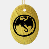 Goldene Keramik des Schwarzen Drachen Ornament (Hinten)