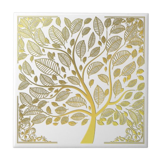 Goldene Keramik Fliese (Vorderseite)