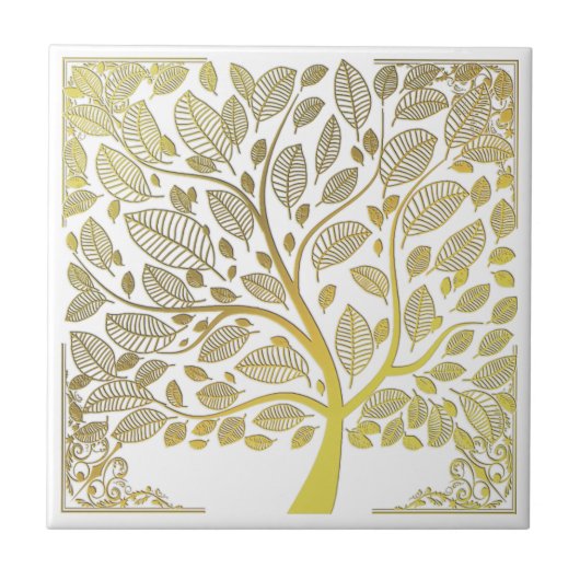 Goldene Keramik Fliese (Vorderseite)
