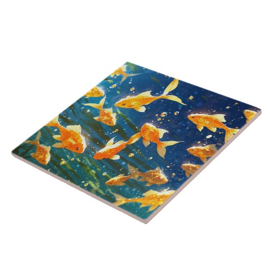 Goldene Keramik Tile Fliese (Seite)