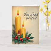 Goldene Kerzen-Glow-Weihnachtskarte Karte (Gelbe Blume)