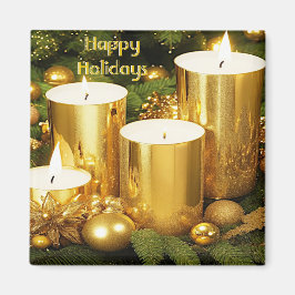 Goldene Kerzen Weihnachten Magnet