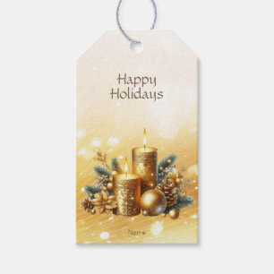 Goldene Kerzen Weihnachts-Geschenk-Anhänger Geschenkanhänger