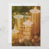 Goldene Kerzen Weihnachtsfeier Einladung (Rückseite)