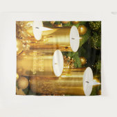 Goldene Kerzen Weihnachtsfeiertag Hintergrund Wandteppich (Vorderseite (Horizontal))