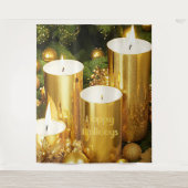 Goldene Kerzen Weihnachtsfeiertag Hintergrund Wandteppich (Vorderseite)