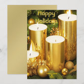 Goldene Kerzen Weihnachtskarte Feiertagskarte (Vorne/Hinten)