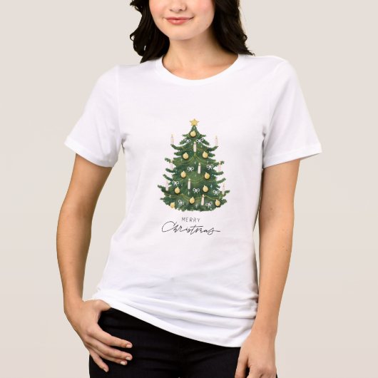 Goldene Kerzenbaumkrone Tri-Blend Shirt (Vorderseite)