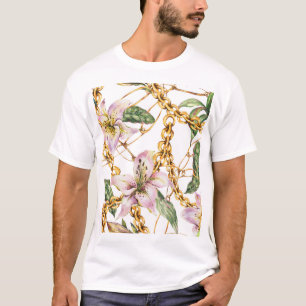 Goldene Ketten & Königliche Lilien: Watercolor-Ele T-Shirt