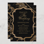Goldene Ketten-Leopard-Glamour Einladung (Vorne/Hinten)