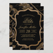Goldene Ketten-Leopard-Glamour Einladung (Vorne/Hinten)