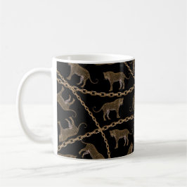 Goldene Ketten-Leopard-Glamour Kaffeetasse
