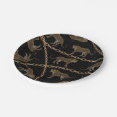 Goldene Ketten-Leopard-Glamour Pappteller (Schrägansicht)