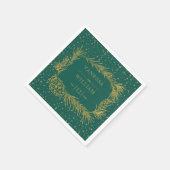 Goldene Kiefer mit Kegel Weihnachts Hochzeit Serviette (Ecke)