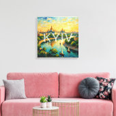 Goldene Kiew-Kathedrale-Riverszene Leinwand (Insitu (Wohnzimmer))