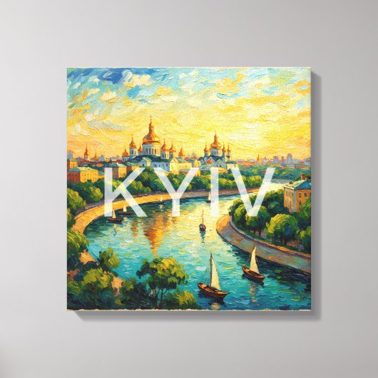 Goldene Kiew-Kathedrale-Riverszene Leinwand (Vorderseite)