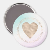 Goldene Kindheit Liebe Frieden Herz Aqua Rosa Gefä Magnet (Vorderseite/Rückseite)