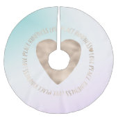 Goldene Kindheit Liebe Frieden Herz Aqua Rosa Gefä Polyester Weihnachtsbaumdecke (Vorderseite)