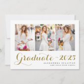 Goldene Klasse des Abschlusses für Fotocollage 202 Einladung (Vorderseite)