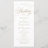 Goldene klassische Kalligrafie-Hochzeit Programm (Vorderseite)