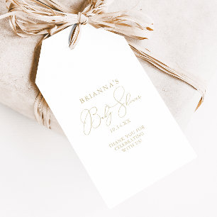 Goldene klassische schicke minimalist Baby Shower  Geschenkanhänger